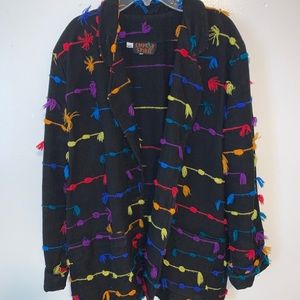 Black rainbow detailed blazer
